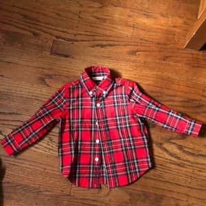 Janie and Jack holiday plaid button down
